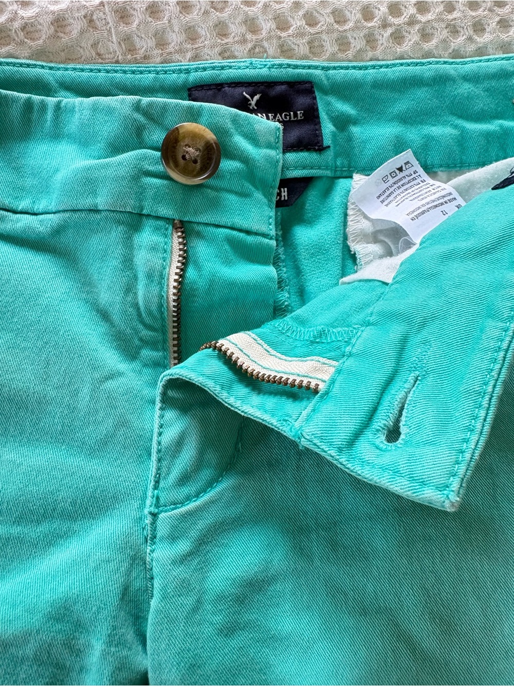 Womens Teal Chino Shorts - Stretch Midi Size 8, 5” inseam - Summer Casual - Picture 6 of 11